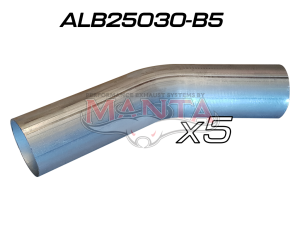 (Pack 5) 2 1/2in (63.5mm) 30deg Aluminised Mandrel Bend