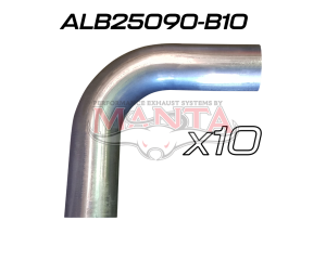 (Pack 10) 2 1/2in (63.5mm) 90deg Aluminised Mandrel Bend