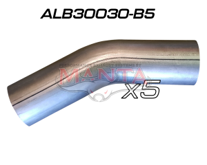 (Pack 5) 3in (76.2mm) 30deg Aluminised Mandrel Bend