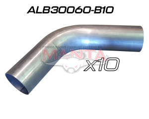 (Pack 10) 3in (76.2mm) 60deg Aluminised Mandrel Bend