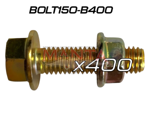 (Pack 400) M10 x 1.25 x 35mm Zinc Bolt & Flanged Nut - Max Torque 30.6 Nm