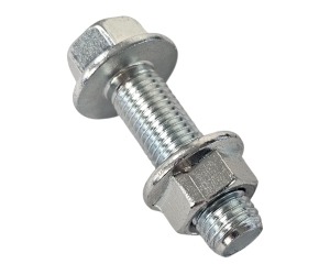 M10 x 1.25 x 35mm Clear Zinc Bolt & Flanged Nut - Max Torque 30.6 Nm