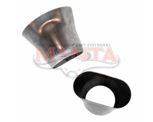 2 x 1 3/4in Inlet, 1 3/4in Outlet, Mild Steel Collector Cone