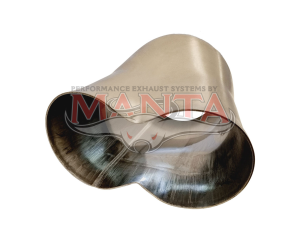 2 x 3in Inlet, 3in Outlet, Stainless Steel Collector Cone