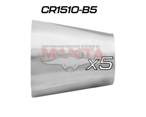 (Pack 5) 1 1/2in (38.1mm) to 1in (25.4mm) x 1.6mm, Stainless Concentric Reducer