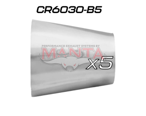 (Pack 5) 6in (152.4mm) to 3in (76.2mm) x 1.6mm, Stainless Concentric Reducer