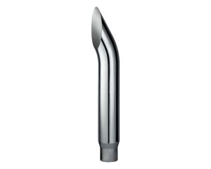 CHROME EXHAUST STACK CURVED REDUCING 6in OD > 5in OD X 36in (915MM) LONG, PLAIN INLET