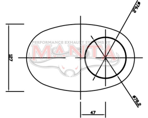3in, 8in x 5in Oval Offset/Offset, 16in (400mm) Long, Megaflow Muffler - Medium - Aluminised Steel