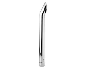 CHROME EXHAUST STACK CURVED 4in OD X 48in (1220MM) LONG WITH EXPANDED NOTCHED END