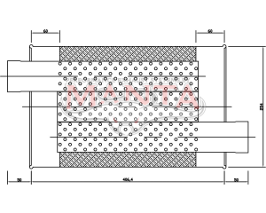 2 1/2in, 10in x 4in Oval Offset/Offset, 16in (400mm) Long, Triflow/Turbo Muffler - Quiet