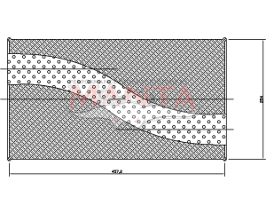 2 1/2in, 10in x 4in Oval Offset/Offset, 18in (450mm) Long, Megaflow Muffler - Medium - Aluminised