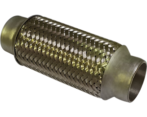 1 1/2in ID x 152mm (6in) Stainless Steel Flex Bellow, Double Braided Liner