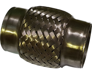 2in ID x 100mm (4in) Stainless Steel Flex Bellow, Double Braided Liner