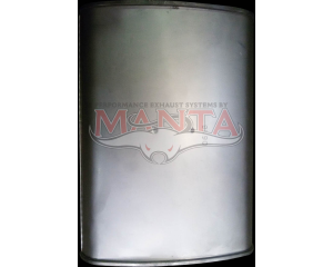2 1/2in, 12in x 4in Oval Centre/Centre, Twin In/Twin Out, 16in (400mm) Long, Megaflow Muffler