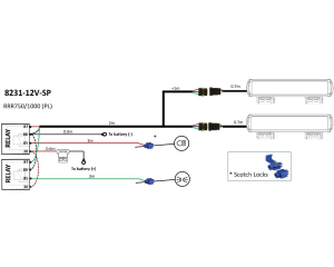 Triple-R 750/1000 with Position Light Two-lamp harness kit with splice