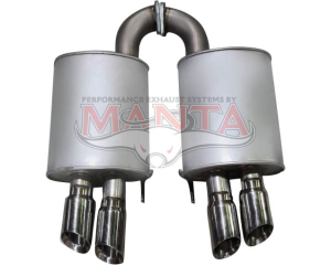 FORD MUSTANG V8 3in DUAL REAR MUFFLERS With Quad Tips