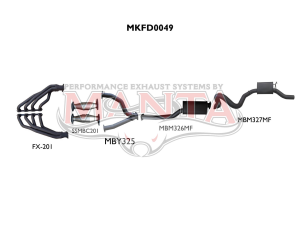 Ford Falcon AU LIVE AXLE V8 Sedan 3in With Extractors Muffler/Muffler