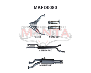 Ford Falcon AU V8 Ute 2.5in Dual With Extractors Hotdog/Muffler