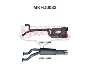 Ford Falcon AU V8 Ute 2.5in Dual Catback Muffler/Muffler