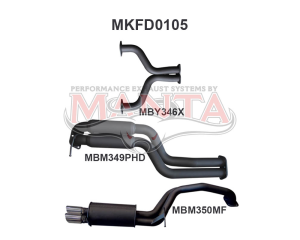 Ford BA BF V8 Sedan 2.5in Dual CatBack Hotdog/Muffler