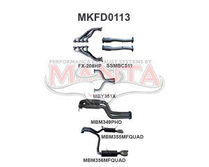 Ford BA BF V8 4V Sedan 2.5in L & R With Extractors Hotdog/Muffler