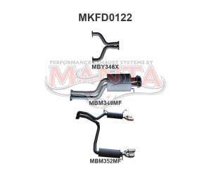 Ford BF GT V8 Sedan 2.5in L & R CatBack Muffler/Muffler