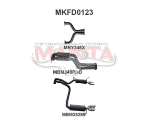 Ford BF GT V8 Sedan 2.5in L & R CatBack Hotdog/Muffler