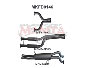 Ford BA BF V8 Ute 2.5in Dual CatBack Hotdog/Muffler