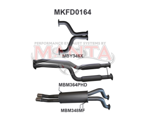 Ford BA BF V8 RTV Ute 2.5in CatBack Hotdog/Muffler