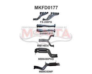 Ford FG V8 Sedan 2.5in Dual With Extractors Hotdog/Muffler