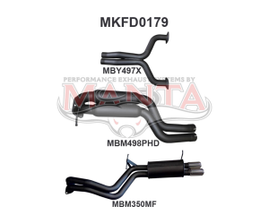 Ford FG V8 Sedan 2.5in Dual CatBack Hotdog/Muffler