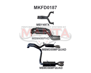 Ford FG V8 Sedan 2.5in L & R CatBack Hotdog/Muffler