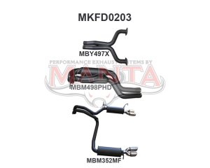 Ford FG GT 5.0 V8 SDN 2.5in L & R Catback Hotdog/Muffler