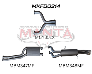 Ford FG V8 Ute 2.5in Dual CatBack Muffler/Muffler