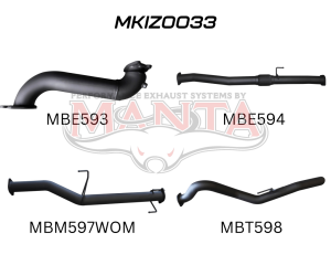 Isuzu D-Max June 2012 - Jan 2017 3.0L Without Cat & Without Muffler