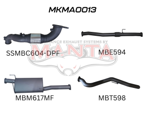 Mazda BT50 2020 ON 3.0L TURBO BACK WITH CAT & MUFFLER