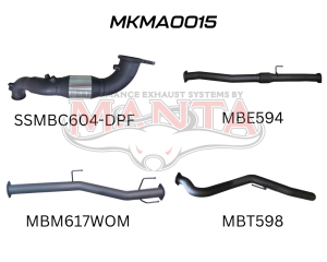 Mazda BT50 2020 ON 3.0L TURBO BACK WITH CAT & WITHOUT MUFFLER