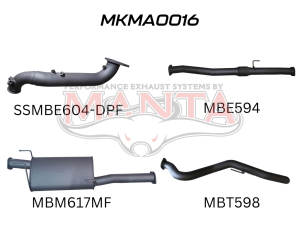 Mazda BT50 2020 ON 3.0L TURBO BACK WITHOUT CAT & WITH MUFFLER