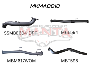 Mazda BT50 2020 ON 3.0L TURBO BACK WITHOUT CAT & WITHOUT MUFFLER