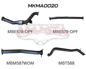 Mazda BT50  DPF 3.2L WITHOUT CAT & WITHOUT MUFFLER