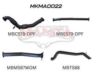 Mazda BT50 DPF 3.2L WITH CAT & WITHOUT MUFFLER