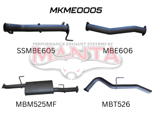 Mercedes X-Class 2.3L 3in Turbo Back Exhaust System without Cat, with Muffler