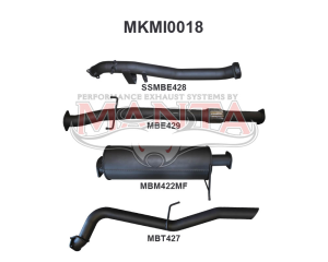 Mitsubishi TRITON MQ 3in TURBO BACK WO/Cat, Muffler