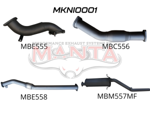 Nissan Navara D22 3.0L 3in Exhaust With Cat, with Muffler