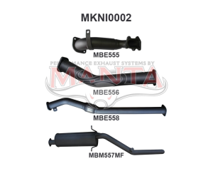 Nissan Navara D22 3.0L 3in Exhaust Without Cat, with Muffler