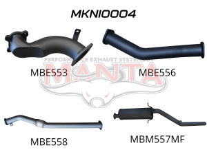 Nissan Navara D22 2.5L 3in Exhaust Without Cat, with Muffler