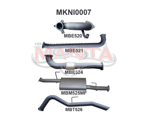 Nissan Navara D40 2.5L MAN 05 - 07 NO Cat TailPIP