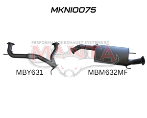 Nissan PATROL Y62 V8 5.6L WAGON, 3in CENTRE HIFLOW MUFFLER FOR OE MUFFLER RPLACEMENT