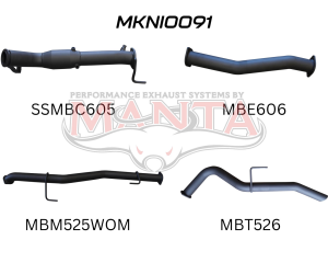 Nissan NP300 Navara 3in Turbo Back Exhaust System With Cat, WOM