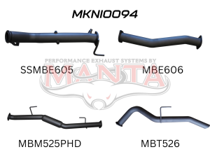 Nissan NP300 Navara 3in Turbo Back Exhaust System Without Cat, Hotdog